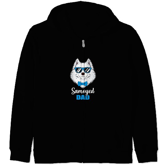 Dog Samoyed Mens Funny Samoyed Dad Gift Idea Proud Dog Owner Zip Hoodies