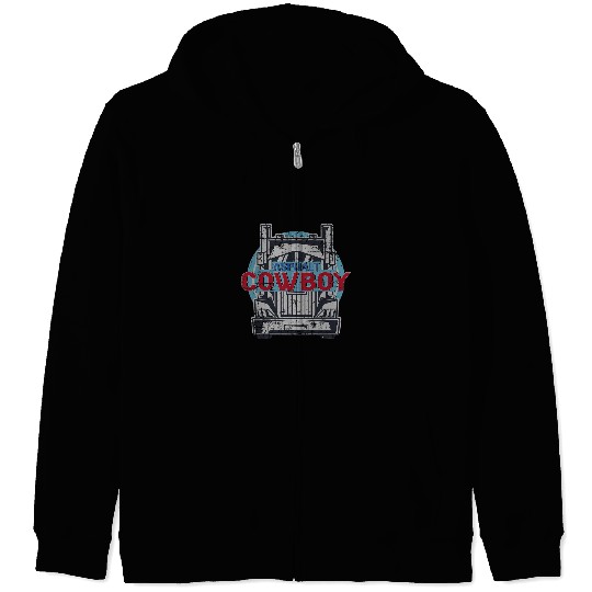 Asphalt Cowboy Cool Truck Driver Design Trucker 3 Zip Hoodies