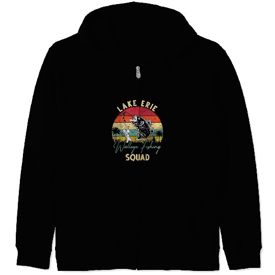 Fishing Lake Erie Walleye Fishing 2 9 Fisher Zip Hoodies