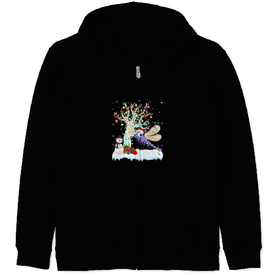 Dragonfly xmass Element Tree Lighting Dragonfly Christmas 12 Zip Hoodies