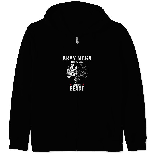 Krav Maga Eagle Train Like A Beast Israeli Self Defense Zip Hoodies