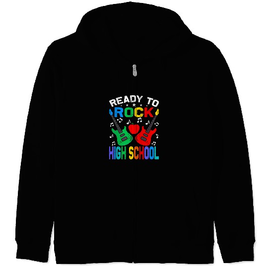 Guitarist Ready To Rock High School Back To School Guitar Zip Hoodies