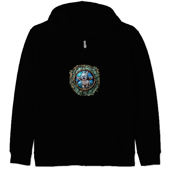 Dog Maltese Shih Tzu Angel Descending from Heaven Zip Hoodies