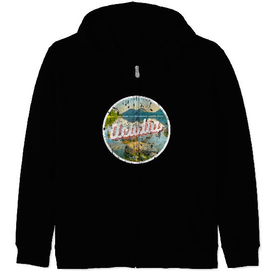 Hiking Hiker Acadia National Park Maine Hiking Photography Nature vintages Hike Zip Hoodies