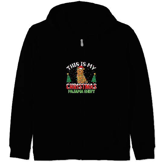 Dog Goldendoodle This is My Christmas Goldendoodle Pajama xmass Dog Lover Zip Hoodies