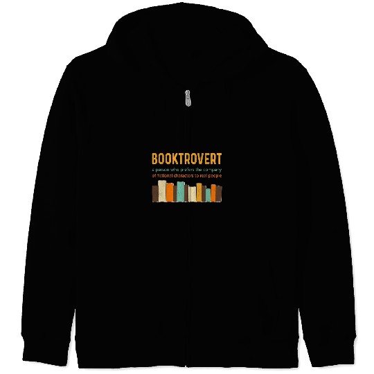 Book Reading Booktrovert Book Lover Book Worm Reading Nerd Retro Colors Zip Hoodies