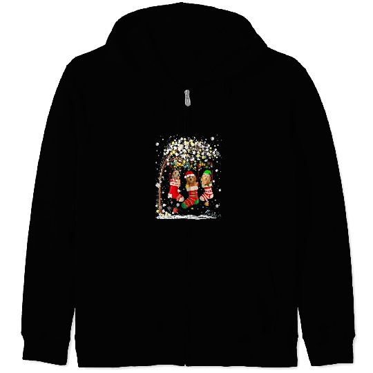 Dog Goldendoodle Funny Goldendoodle Dog Tree Christmas Lights xmass Pajama 260 Zip Hoodies