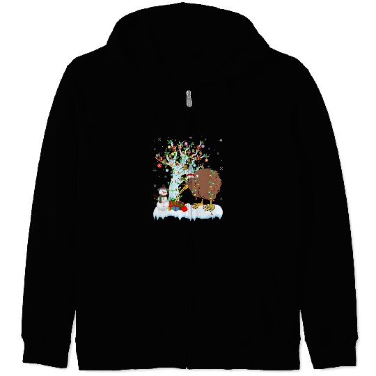 Kiwi Bird xmass Element Tree Lighting Kiwi Bird Christmas 6 Zip Hoodies