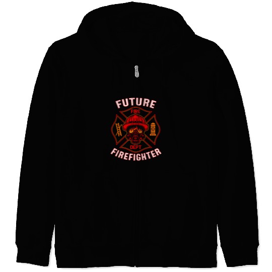 Fireman Firefighter Future Firefighter Tee Toddler fires Fighter Outfit For Son Firemen Zip Hoodies