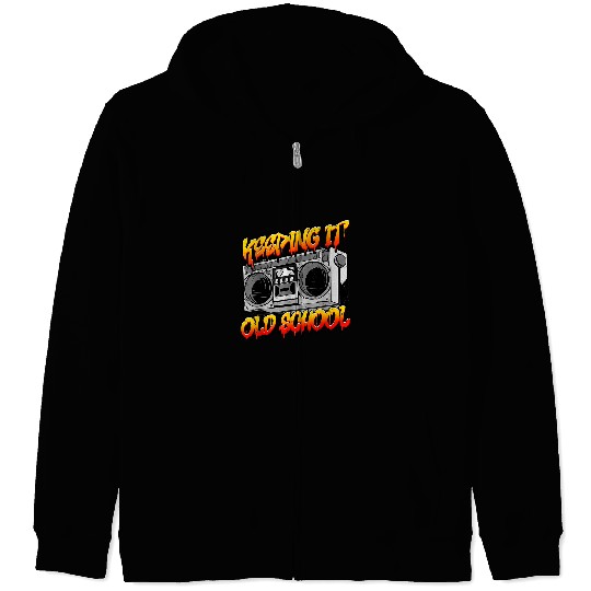 Keeping It Old School Hip Hop Retro Music Boombox 94 Zip Hoodies
