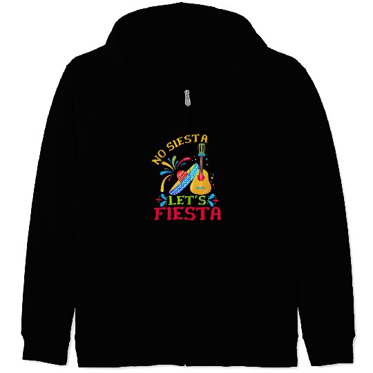 Guitarist No Siesta Lets Fiesta Cinco De Mayo Mexican Guitar Cactus Guitar Zip Hoodies