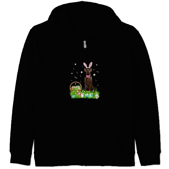 Dog Great Dane Cute Great Dane Easter Day Bunny Eggs Easter Costume Womens Zip Hoodies
