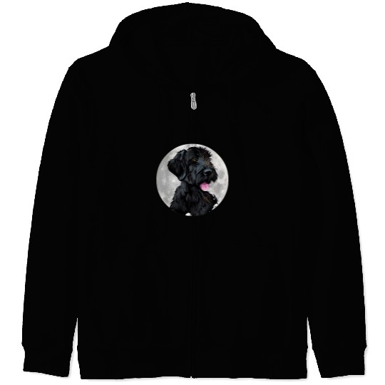 Dog Schnauzer Lover Moon 302 paw Zip Hoodies
