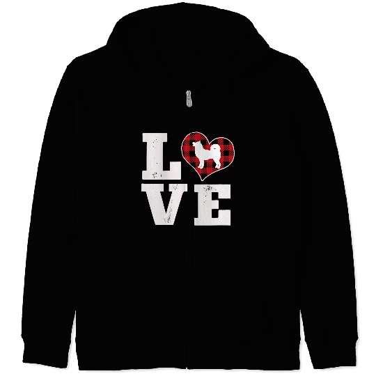 Dog Akita Love Akita Dog Lover Gifts Dog buffalo plaids Valentines Day Zip Hoodies