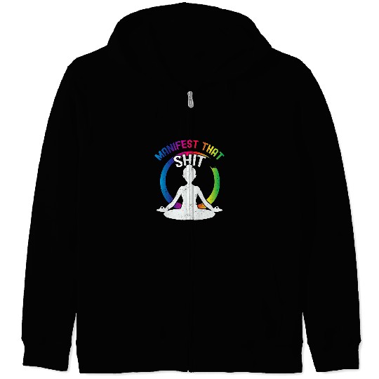Namaste Yoga Manifest That Meditation Spiritual Yoga LGBTQ Zen Circle Meditation Zip Hoodies