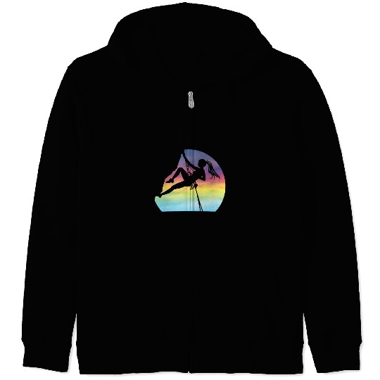 Climbing Climber Climb Like A Girl Womens Rock Climbing Bouldering Mountain Climb Zip Hoodies