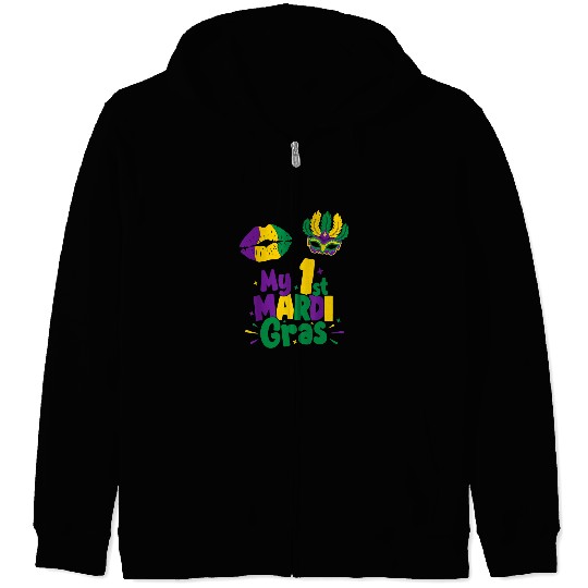 Fancy Mardi Gras Party Costume My 1st Mardi Gras 2 Zip Hoodies
