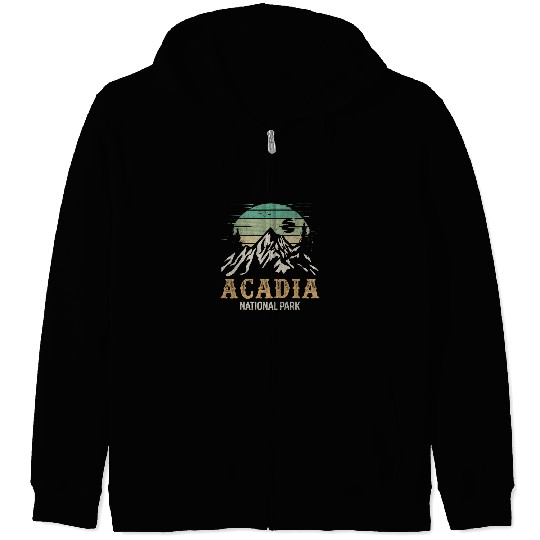 Hiking Hiker Acadia National Park Merchandise Retro Hike Zip Hoodies