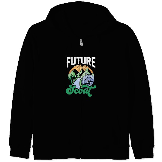 Hiking Hiker Future Scout Outdoor Hiking Scouting Scouts 3 Hike Zip Hoodies