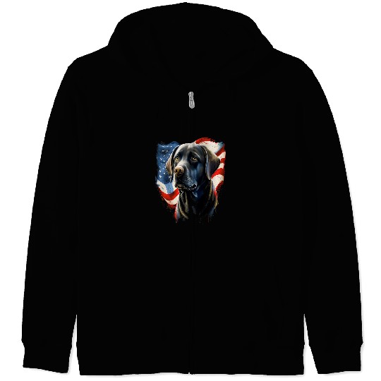 Memorial Day Labrador Retriever American Flag USA 4th of Zip Hoodies