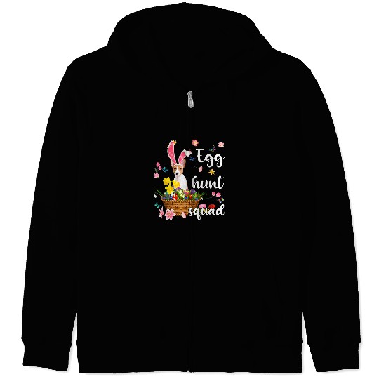 Dog Basenji Happy Easter Day Easter Colorful Egg Hunt Zip Hoodies