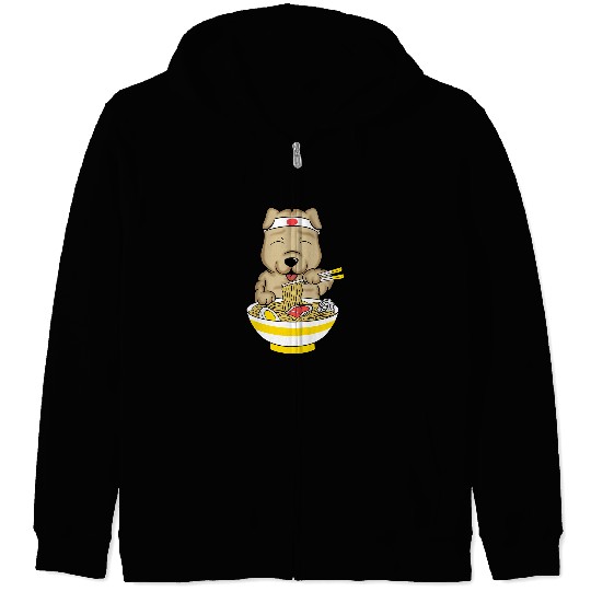 Dog Shar Pei Ramen Lover Zip Hoodies