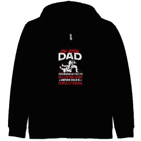 Jiu Jitsu Dad Father Jiu Jitsu Dad Encouraging My Child Zip Hoodies