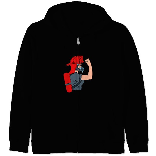 Fireman Firefighter Firewoman Firefighter Women Firefighting Rescuer Volunteer Firemen Zip Hoodies