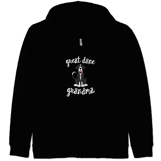 Dog Great Dane Mantle Great Dane Grandma Pawma Dog Grandparents Grand Maw 16 Zip Hoodies