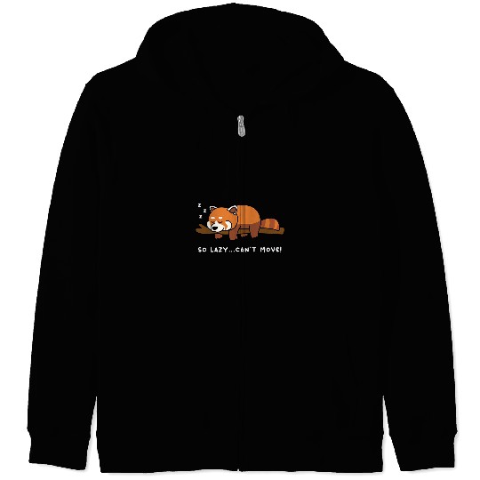 Funny Bear Lazy Person for Red Panda Lover Red Panda Cute Bears Zip Hoodies