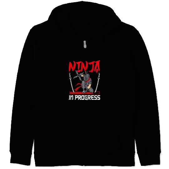 Ninja Ninjutsu Samurai Shaolin Shuriken Karate Katana Japan 1 Zip Hoodies