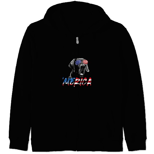 Dog Great Dane 4th of July Great Dane Merica American Flag Patriotic Dog 298 Zip Hoodies