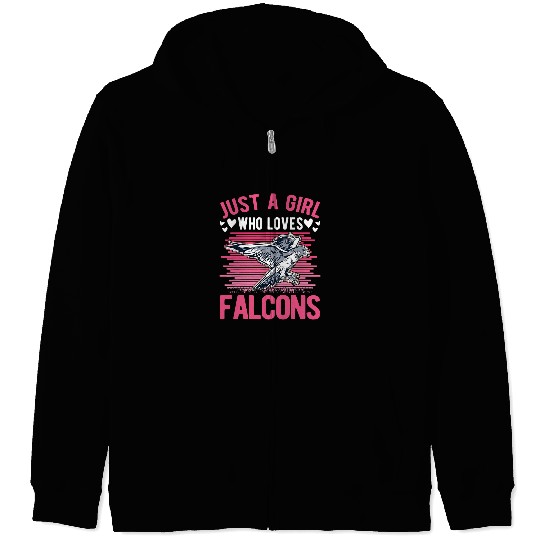 Just a girl who loves Falcons Hawk Girl Falcon 185 Zip Hoodies