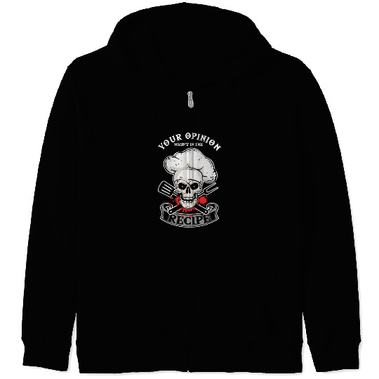 Skeletons Skulls Chef Cook Recipe Skull Kitchen Gastronomy Culinary Cuisine Skull Zip Hoodies