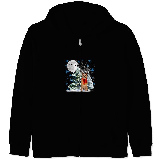 Australian Cattle Under Moonlight Snow Christmas Pajama 128 Zip Hoodies