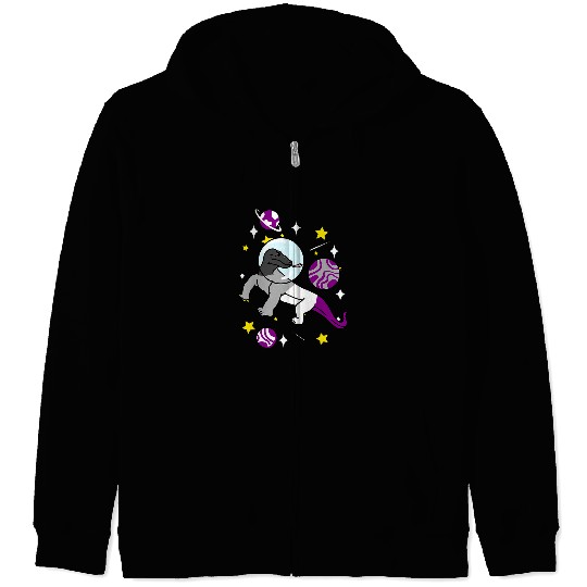 Dragons Asexual Komodo Dragon In Space Ace Pride Zip Hoodies