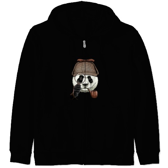 Funny Bear Panda Detective Wildlife Panda Bear Animal Lover 104 Cute Bears Zip Hoodies