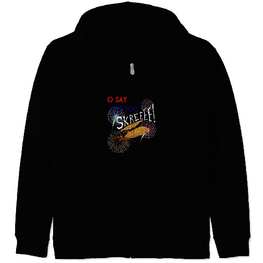 4th of July 17 Year Cicadas Funny Meme Quote Fireworks Quote Zip Hoodies