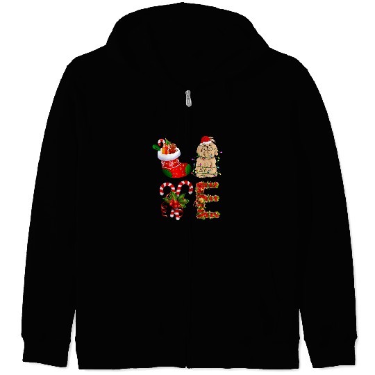 Dog Maltese Christmas Light Funny Dog Animal Lover Zip Hoodies