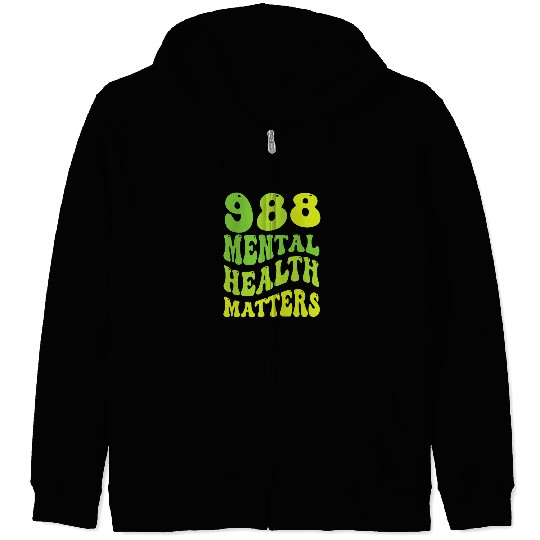 988 Semicolon Mental Health Matters suicides Prevention Retro Zip Hoodies