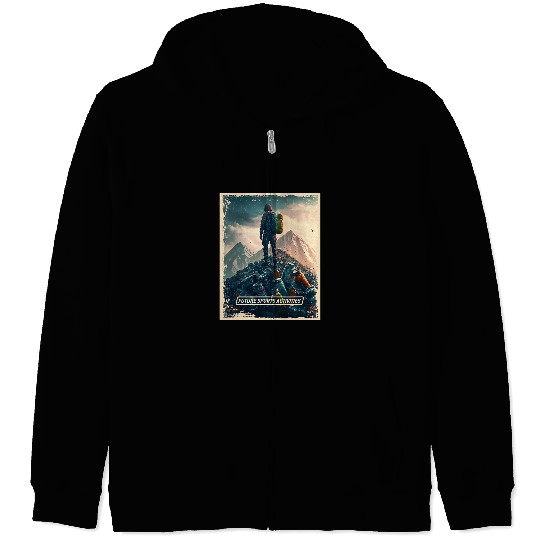 Climbing Climber Rock Climbing Post Apocalyptic Environmental pollution Climb Zip Hoodies