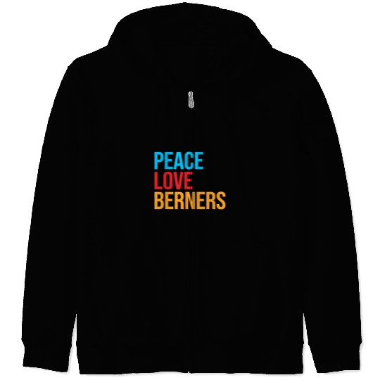 Bernese Mountain Peace Love Berner Zip Hoodies