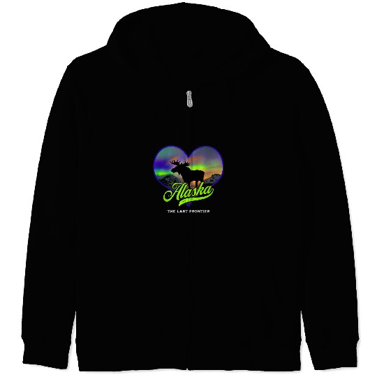 Alaska Northern Lights Aurora Borealis Vacation Souvenir Zip Hoodies