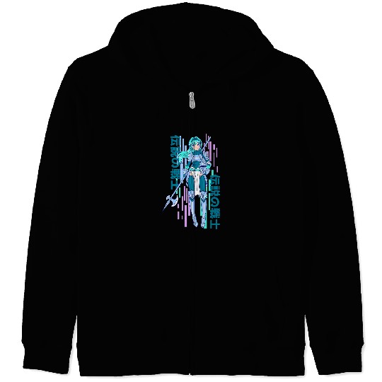 Anime Girls Knight Armour Otaku Cosplay Warrior Zip Hoodies