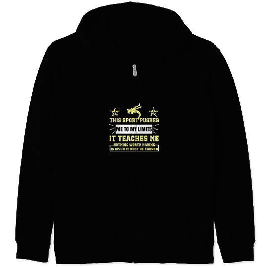 It Must Be Earned Wrestling Short Sleeve Zip Hoodies