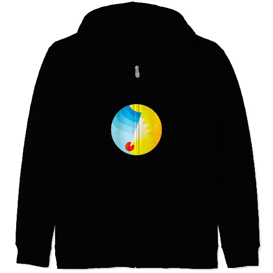 Abstract Circle Geometric Digital Illustration Zip Hoodies
