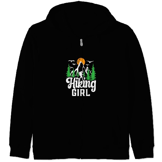 Hiking Hiker Womens Hike Backpacking Nature Hiking Girl Hike Zip Hoodies