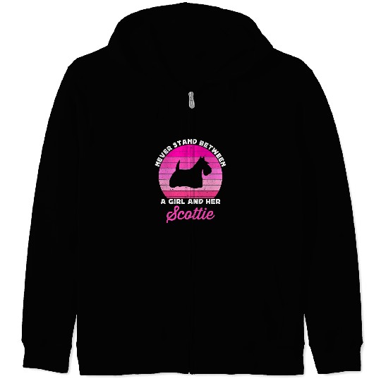 Dog Scottish Terrier Pink Scottish Terrier For Girls Kids Scotty Scottie Dog Love Zip Hoodies