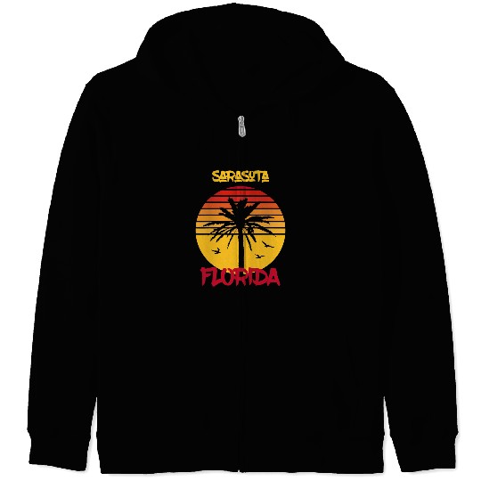 Surf Life Florida Sarasota Palm trees Ocean Surfing Zip Hoodies