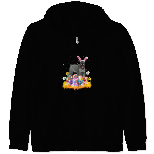 Funny Easter Egg Lover Schnoodle Dog Easter Sunday Zip Hoodies
